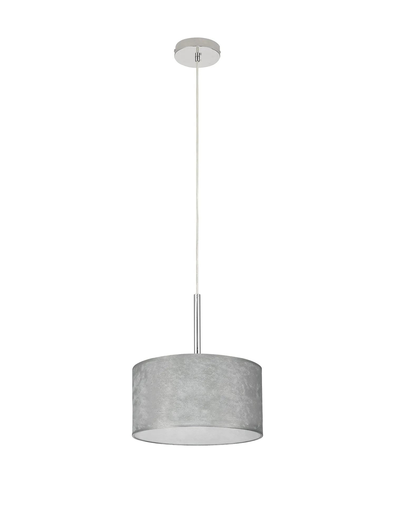 Baymont 30cm 1 Light Pendant Polished Chrome, Silver Leaf DK0786  Deco Baymont CH SL